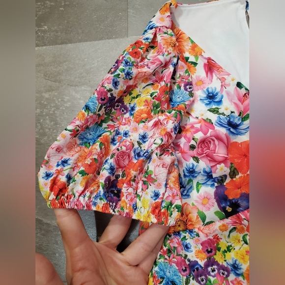 NWOT Mary Katrantzou X Lipsy London Vibrant Multicolor Floral Mini Dress. 4 US. - Picture 8 of 12